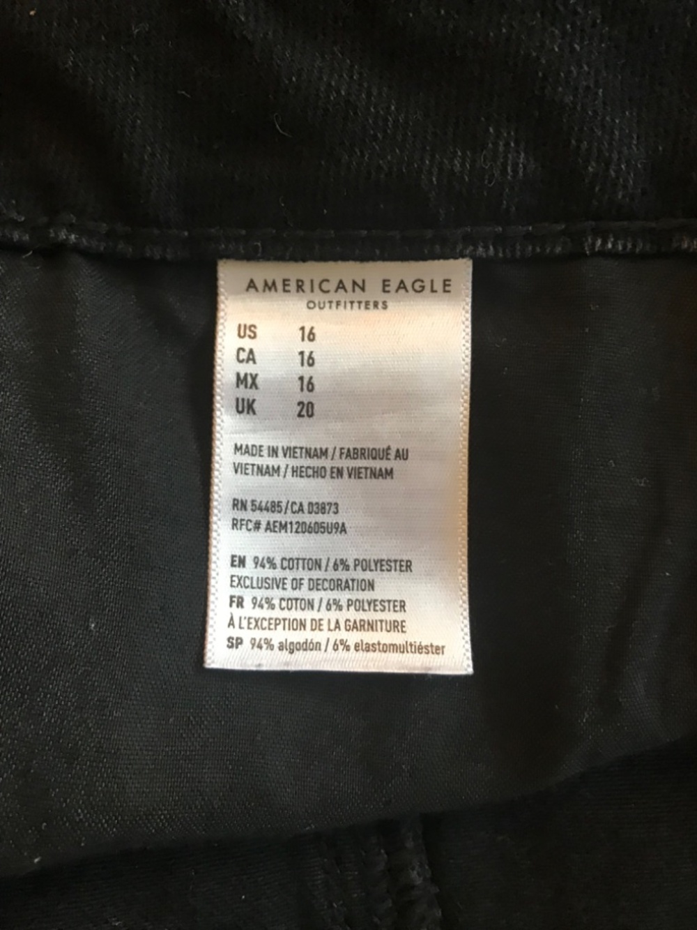 American Eagle Hi-Rise A-Line Button Front Jean Denim Skirt Size 16 Black - Picture 8 of 8